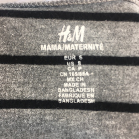 H&M MAMA Maternity Gray & Black Striped Top Size S - Picture 5 of 11